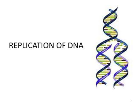 REPLICATION OF DNA.