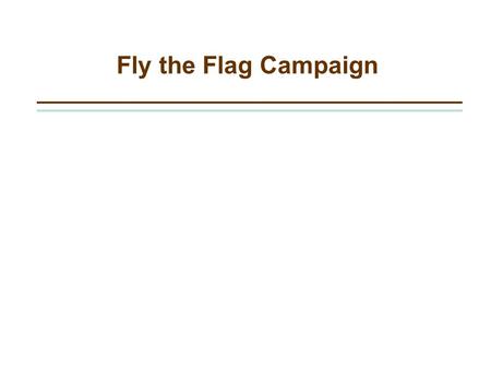 Fly the Flag Campaign. Goals –Raise funds around summer holidays –Increase engagement of house file –Increase house file –Demonstrate value and service.