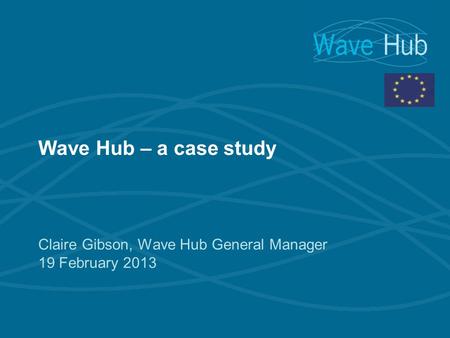 Claire Gibson, Wave Hub General Manager 19 February 2013