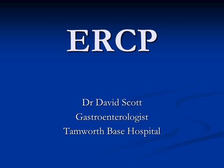 Dr David Scott Gastroenterologist Tamworth Base Hospital