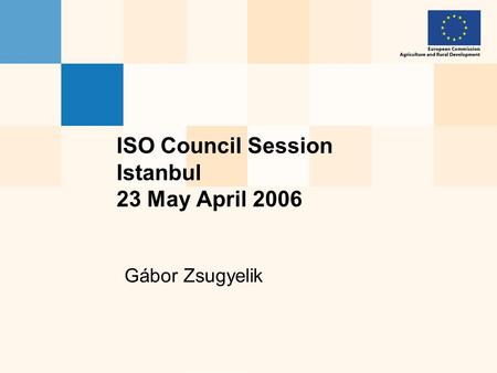 Gábor Zsugyelik ISO Council Session Istanbul 23 May April 2006.