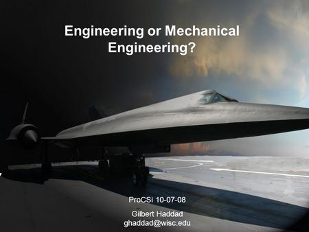 Engineering or Mechanical Engineering?