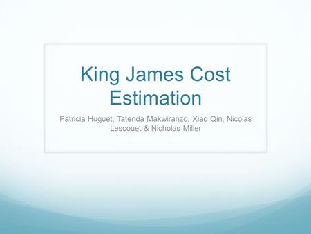 King James Cost Estimation