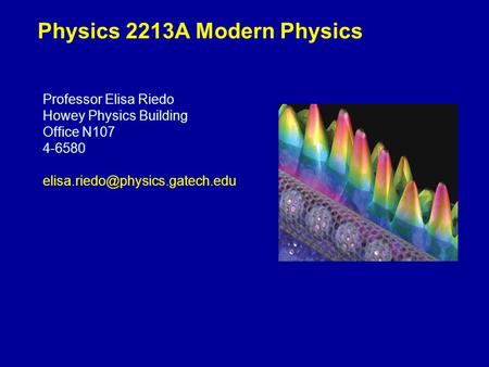 Physics 2213A Modern Physics