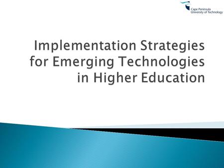  Defining e-learning and the role of emerging technologies  What do we know about impact of technology on pedagogy – ePedagogy  Identify the technologies.