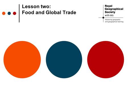 Lesson two: Food and Global Trade. Food and Global Trade Learning Objectives: 1) To discover how global trade increases the range of food items available.