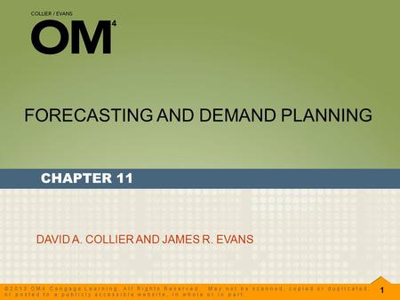 FORECASTING AND DEMAND PLANNING