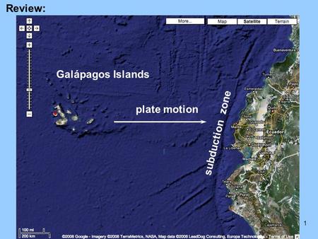 Review: Galápagos Islands plate motion subduction zone.