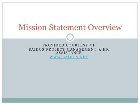 Mission Statement Overview