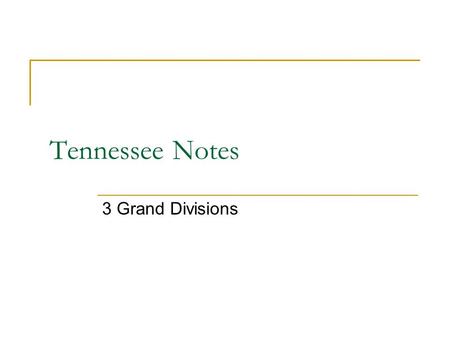 Tennessee Notes 3 Grand Divisions. Note Set Up Take white copy paper and fold like hot dog We are going to cut it into the shape of Tennessee. Make sure.