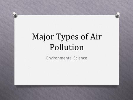 Major Types of Air Pollution Environmental Science.