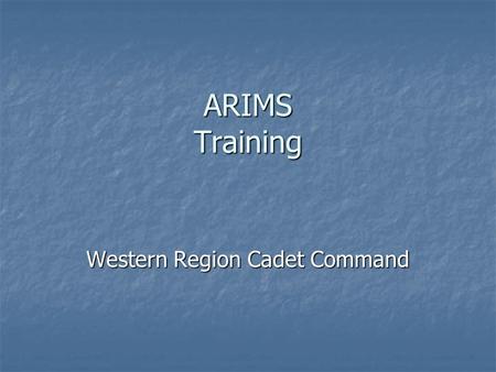 Western Region Cadet Command