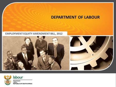 DEPARTMENT OF LABOUR EMPLOYMENT EQUITY AMENDMENT BILL, 2012.