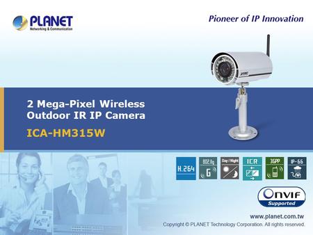 2 Mega-Pixel Wireless Outdoor IR IP Camera ICA-HM315W.