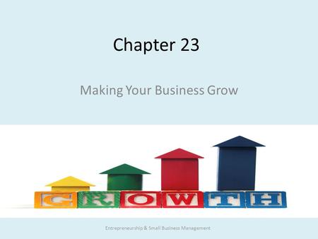 Chapter 23 Making Your Business Grow Entrepreneurship & Small Business Management.