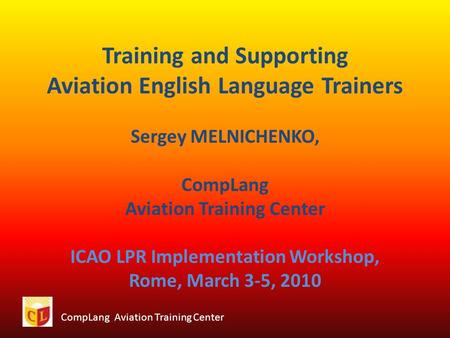 Training and Supporting Aviation English Language Trainers