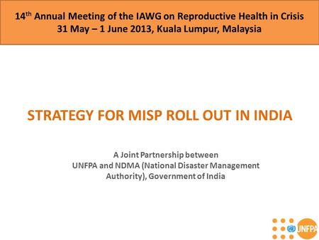 14th Annual Meeting of the IAWG on Reproductive Health in Crisis