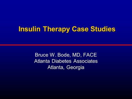 Insulin Therapy Case Studies