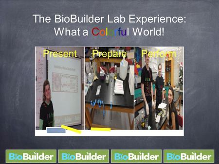 The BioBuilder Lab Experience: What a Colorful World! PresentPreparePerform.