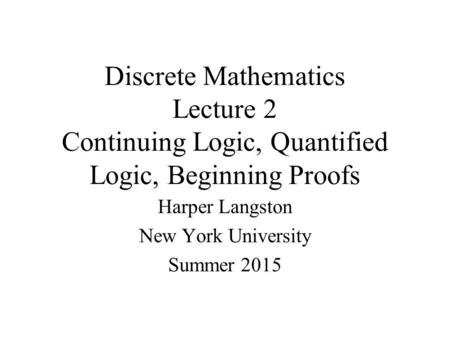 Harper Langston New York University Summer 2015