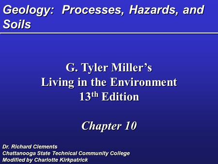 Geology: Processes, Hazards, and Soils