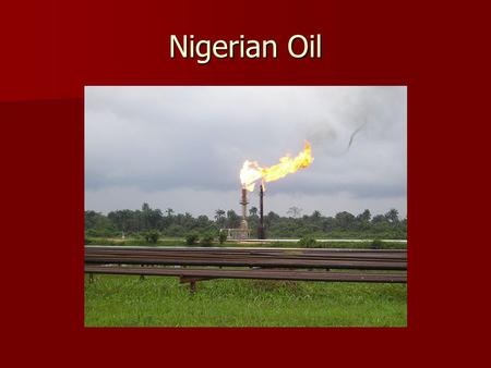 Nigerian Oil. Reasons For Nigerian Turmoil Corrupt Government / Big Oil Companies Corrupt Government / Big Oil Companies Armed militant groups Armed militant.