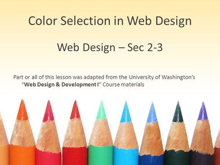Color Selection in Web Design