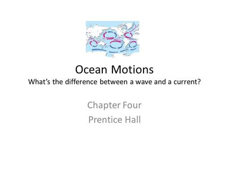 Ocean Motions What’s the difference between a wave and a current?