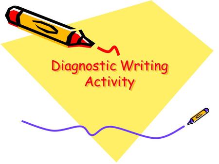 Diagnostic Writing Activity. The purpose of this assignment is To accustom you to following directions in preparing and submitting assignments to me;