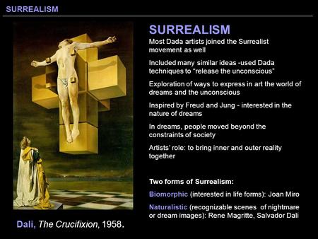 SURREALISM Dali, The Crucifixion, 1958.