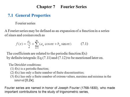 Chapter 7 Fourier Series