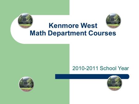 Kenmore West Math Department Courses 2010-2011 School Year.