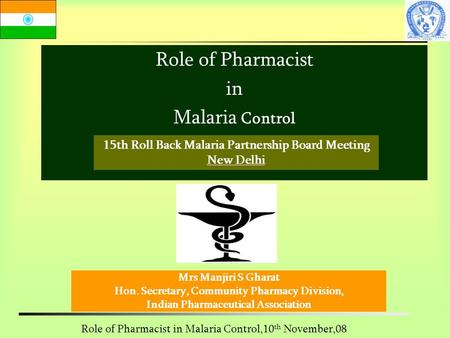 Role of Pharmacist in Malaria Control