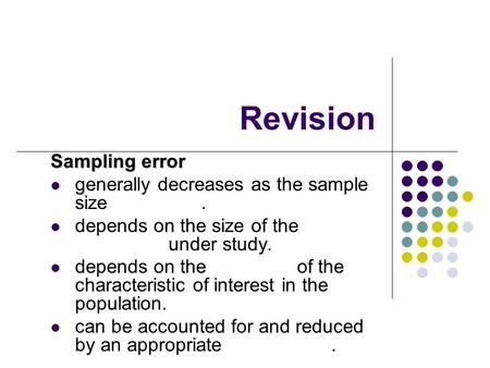 Revision Sampling error