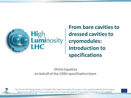 Ofelia Capatina on behalf of the CERN specification team