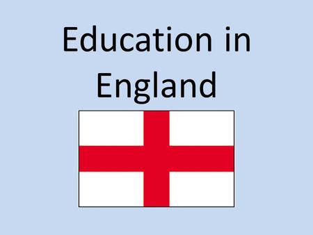Education in England.