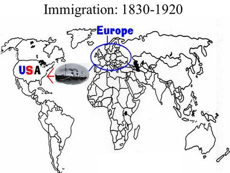 Immigration: 1830-1920. Immigration Immigration: When a person moves from one country to another. Push Factor: What pushes a person from a country. Pull.