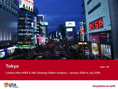 Tokyo rank = 35 London office WBS & XML Booking Pattern Analysis – January 2006 to July 2008.