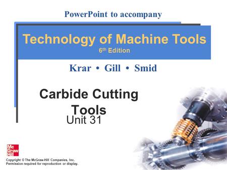 Carbide Cutting Tools Unit 31.