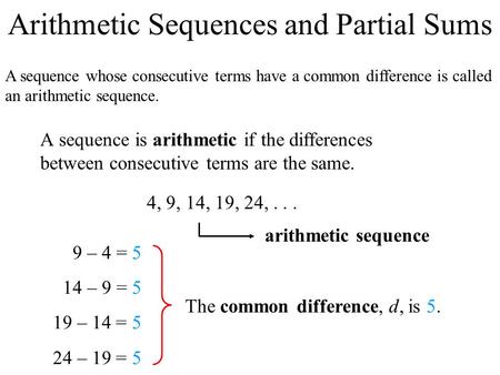 Arithmetic Sequences and Partial Sums