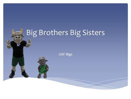 Big Brothers Big Sisters USF Bigs. Big Brothers Big Sisters mission is to provide children facing adversity with strong and enduring, professionally supported.