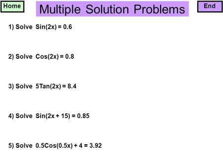 Multiple Solution Problems