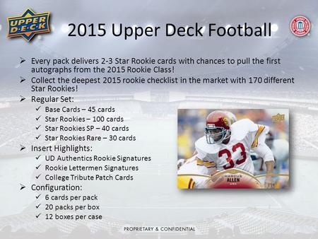  Every pack delivers 2-3 Star Rookie cards with chances to pull the first autographs from the 2015 Rookie Class!  Collect the deepest 2015 rookie checklist.