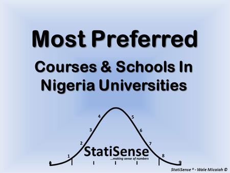StatiSense ® - Wale Micaiah © Most Preferred Courses & Schools In Nigeria Universities.