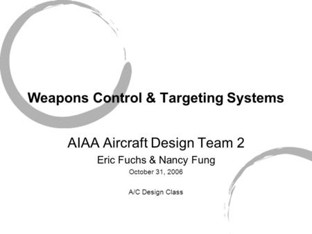 Weapons Control & Targeting Systems
