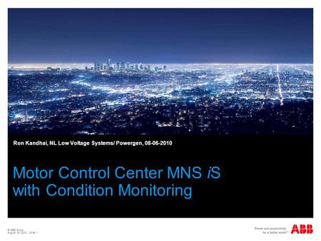 Motor Control Center MNS iS with Condition Monitoring