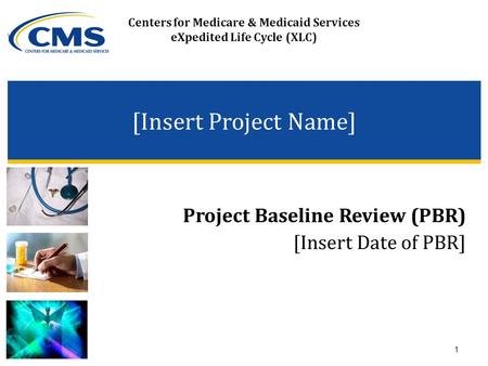 Centers for Medicare & Medicaid Services eXpedited Life Cycle (XLC) [Insert Project Name] Project Baseline Review (PBR) [Insert Date of PBR] 1.