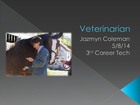  The career I want to go with when I get older is a Veterinarian  More than 59,700 people worked as veterinarians in 2008  I got interested in because.