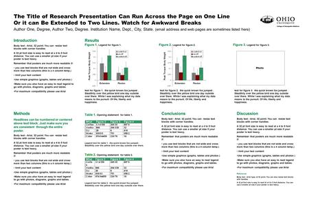 The Title of Research Presentation Can Run Across the Page on One Line Or it can Be Extended to Two Lines. Watch for Awkward Breaks Author One, Degree,