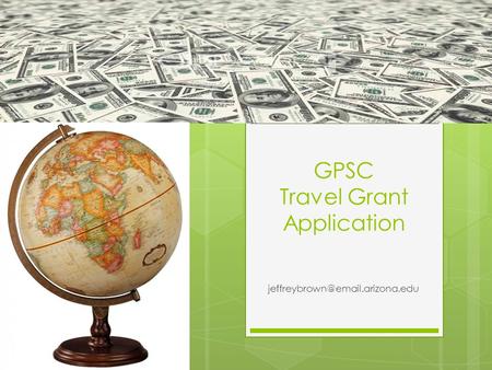 GPSC Travel Grant Application